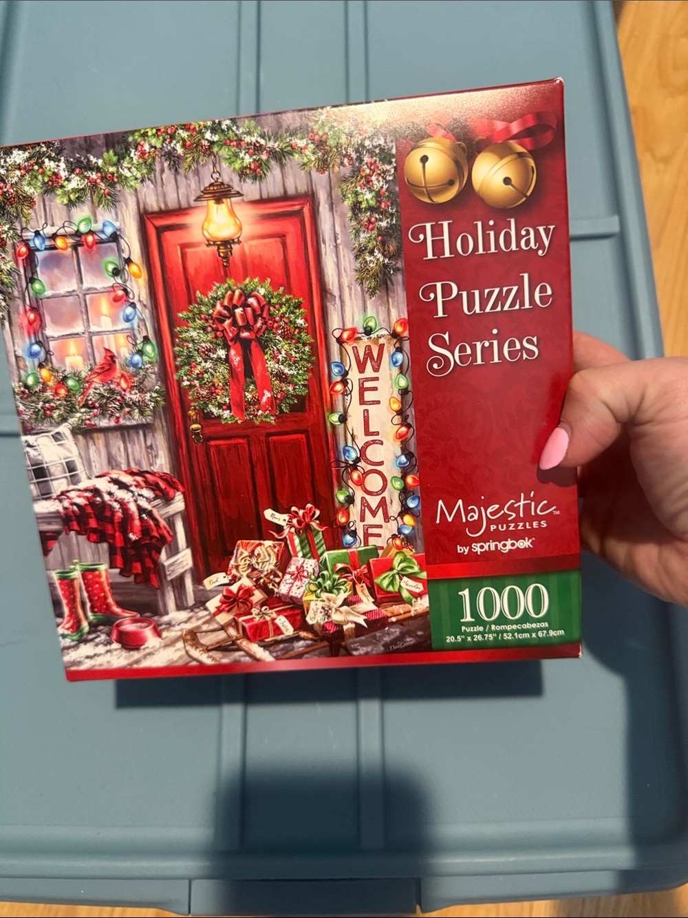 Majestic Holiday Puzzle - Red Door with Festive Accents